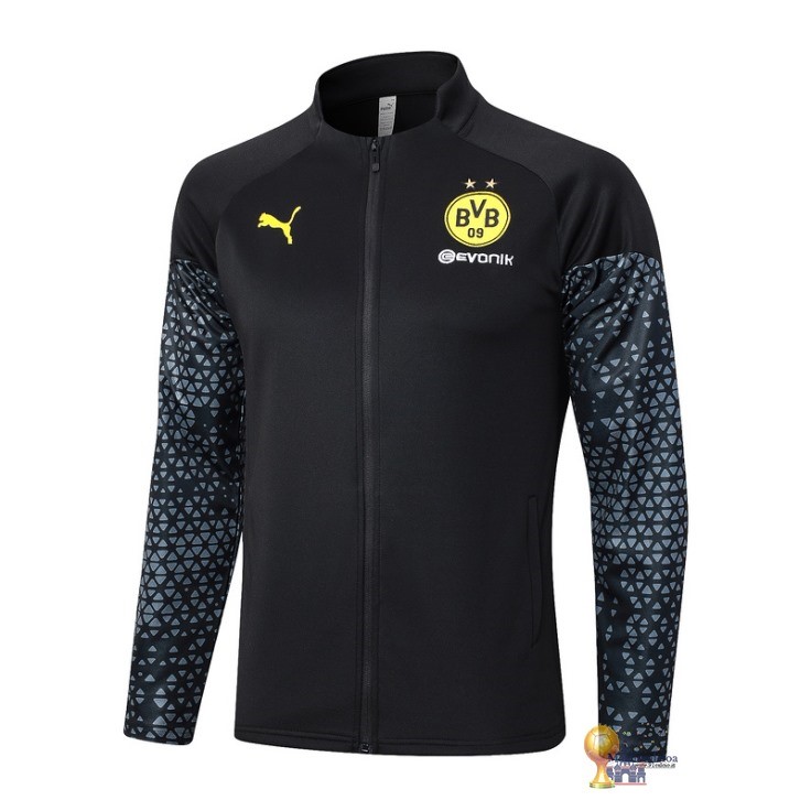 Set Completo Lunga Zip Giacca Borussia Dortmund 2023 2024 Nero Grigio