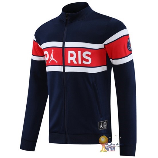 Set Completo Lunga Zip Giacca Paris Saint Germain 2023 2024 Blu Rosso Bianco