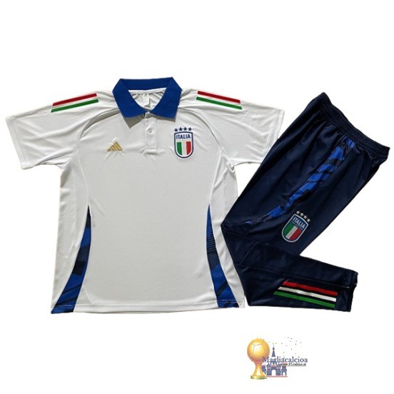 Set Completo Polo Italia 2024 Bianco Blu