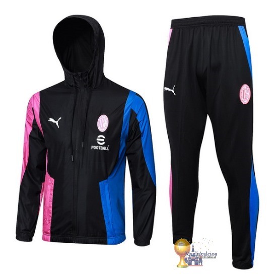 Set Completo Rompevientos AC Milan 2023 2024 Nero Rosa Blu