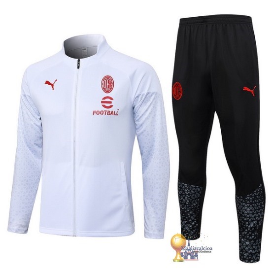 Set Completo Set Completo Lunga Zip Giacca AC Milan 2023 2024 Bianco Nero