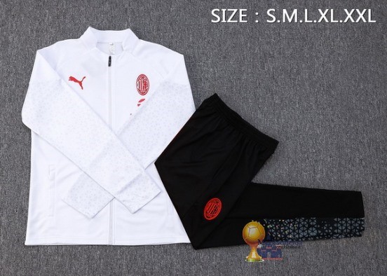 Set Completo Set Completo Lunga Zip Giacca AC Milan 2023 2024 Bianco Nero