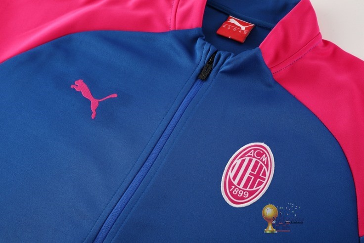 Set Completo Set Completo Lunga Zip Giacca AC Milan 2024 2025 Blu Rosa