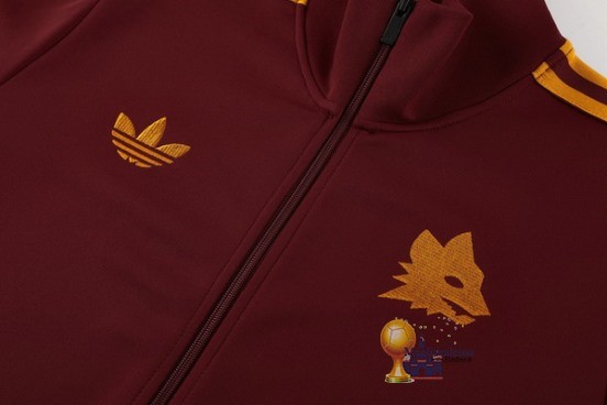 Set Completo Set Completo Lunga Zip Giacca AS Roma 2023 2024 Rosso Nero