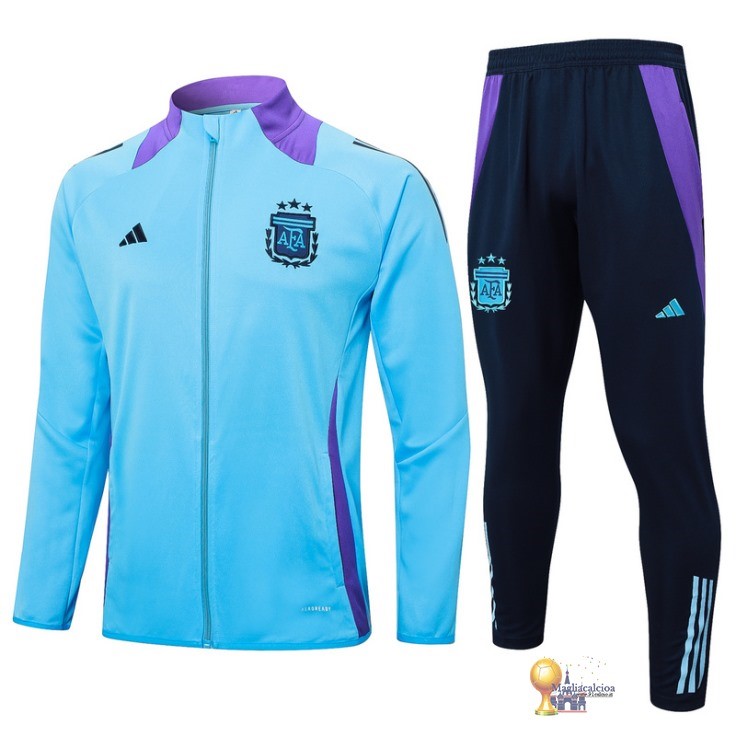 Set Completo Set Completo Lunga Zip Giacca Argentina 2024 Blu Purpureo Nero