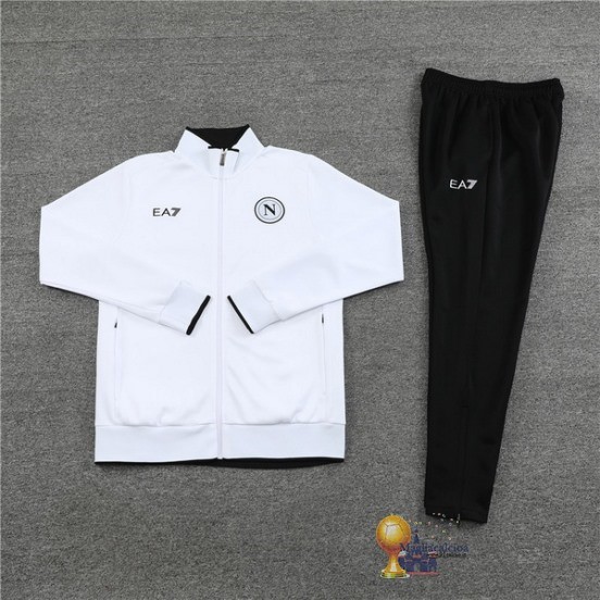 Set Completo Set Completo Lunga Zip Giacca Bambino Napoli 2023 2024 Bianco Nero