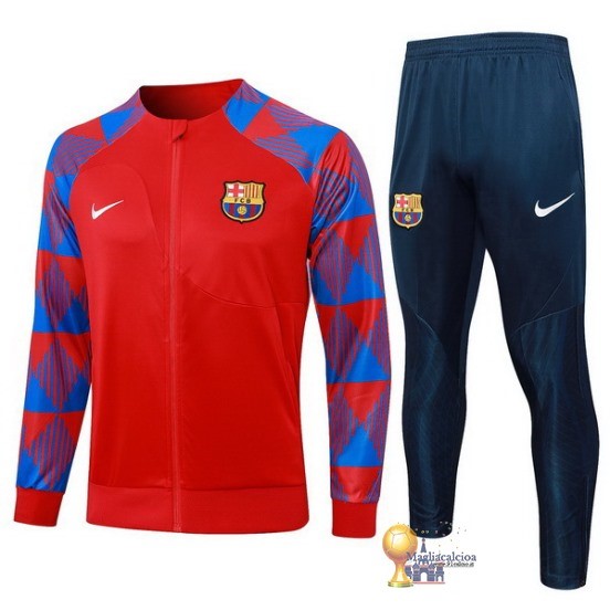 Set Completo Set Completo Lunga Zip Giacca Barcelona 2023 2024 Rosso Blu