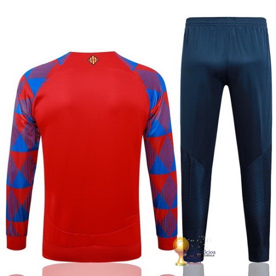 Set Completo Set Completo Lunga Zip Giacca Barcelona 2023 2024 Rosso Blu