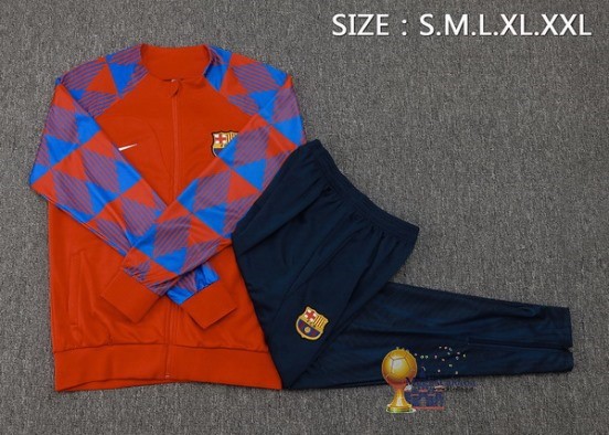 Set Completo Set Completo Lunga Zip Giacca Barcelona 2023 2024 Rosso Blu