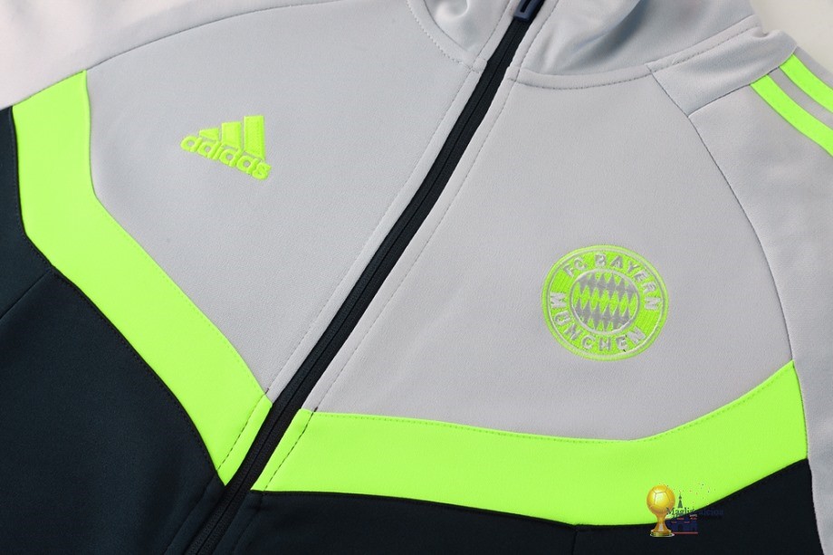 Set Completo Set Completo Lunga Zip Giacca Bayern München 2023 2024 Grigio Purpureo