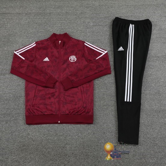 Set Completo Set Completo Lunga Zip Giacca Bayern München 2023 2024 Nero Borgogna