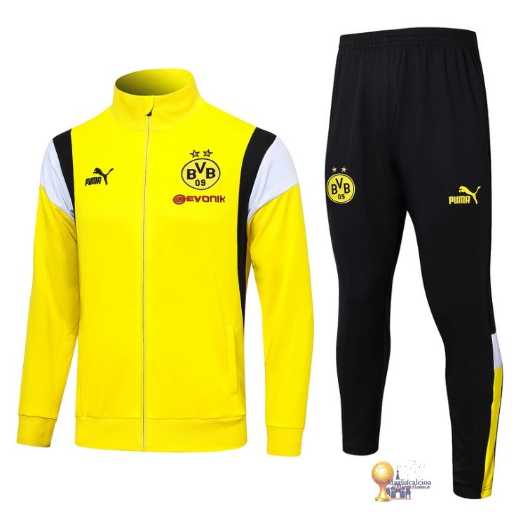 Set Completo Set Completo Lunga Zip Giacca Borussia Dortmund 2023 2024 Giallo Bianco Nero
