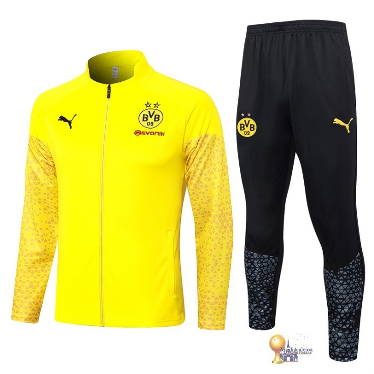 Set Completo Set Completo Lunga Zip Giacca Borussia Dortmund 2023 2024 Giallo I Nero