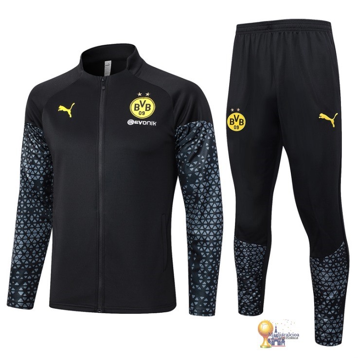 Set Completo Set Completo Lunga Zip Giacca Borussia Dortmund 2023 2024 Nero Grigio