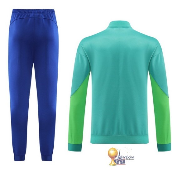 Set Completo Set Completo Lunga Zip Giacca Brasile 2023 Blu I Verde
