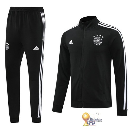 Set Completo Set Completo Lunga Zip Giacca Germania 2024 Nero Bianco