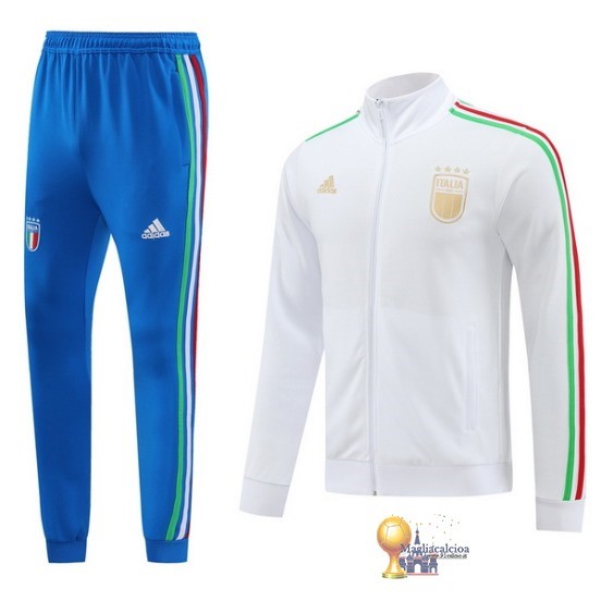 Set Completo Set Completo Lunga Zip Giacca Italia 2024 Bianco Blu