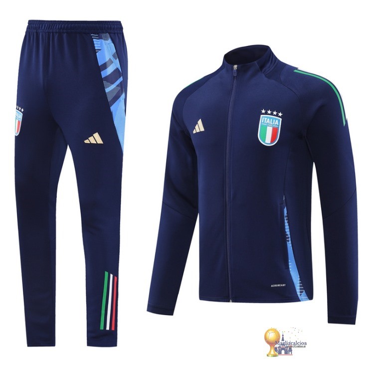 Set Completo Set Completo Lunga Zip Giacca Italia 2024 Blu Navy