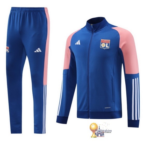 Set Completo Set Completo Lunga Zip Giacca Lyon 2023 2024 Blu Rosa