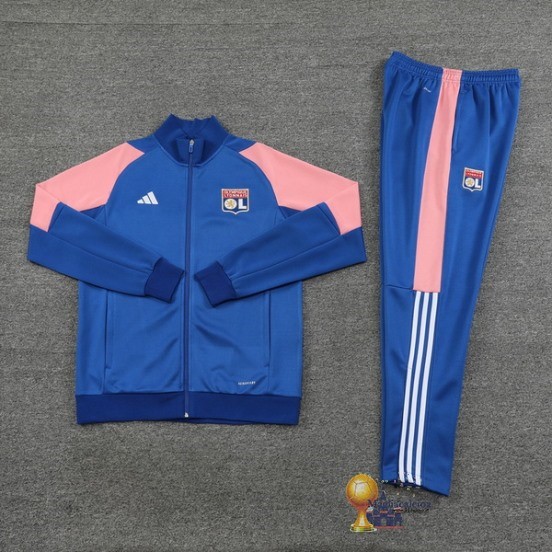 Set Completo Set Completo Lunga Zip Giacca Lyon 2023 2024 Blu Rosa