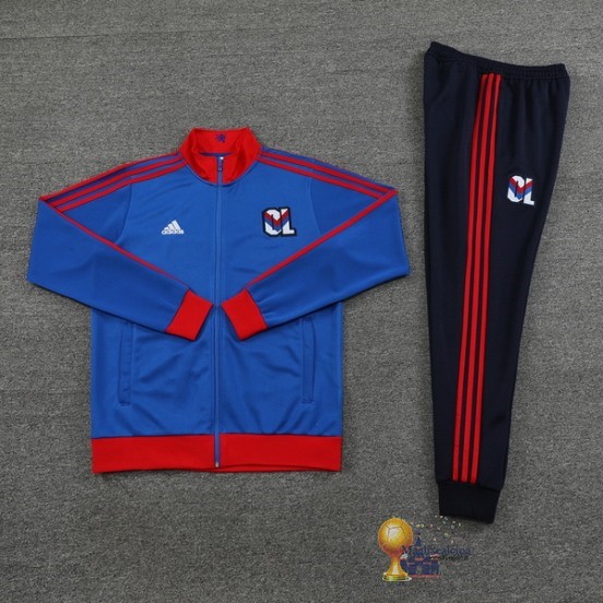 Set Completo Set Completo Lunga Zip Giacca Lyon 2023 2024 Blu Rosso