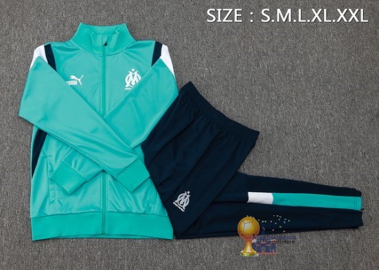 Set Completo Set Completo Lunga Zip Giacca Marsella 2023 2024 Verde Bianco Blu