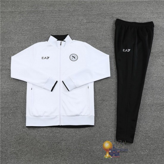 Set Completo Set Completo Lunga Zip Giacca Napoli 2023 2024 Bianco Nero