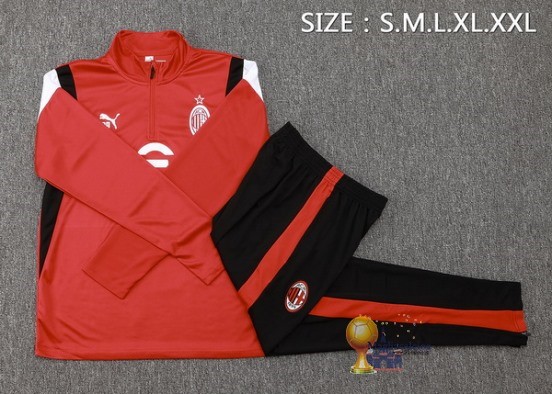 Set Completo Sudadera Formazione AC Milan 2023 2024 Rosso I Nero Bianco