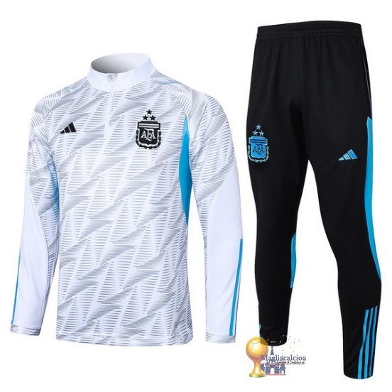 Set Completo Sudadera Formazione Argentina 2023 Bianco Blu Nero