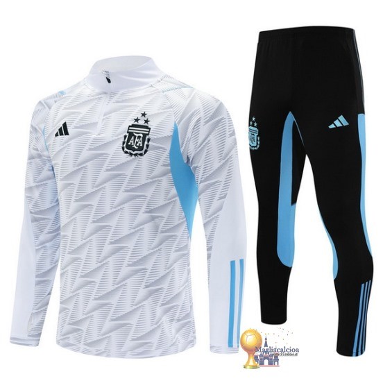 Set Completo Sudadera Formazione Argentina 2023 Bianco I Blu Nero