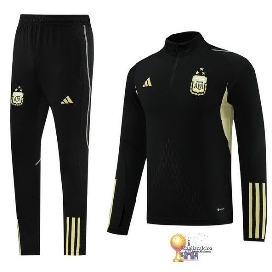 Set Completo Sudadera Formazione Argentina 2023 Nero I Giallo