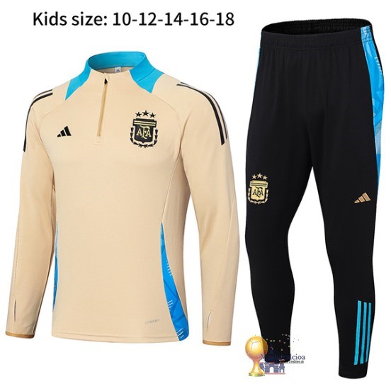 Set Completo Sudadera Formazione Bambino Argentina 2024 Giallo Nero