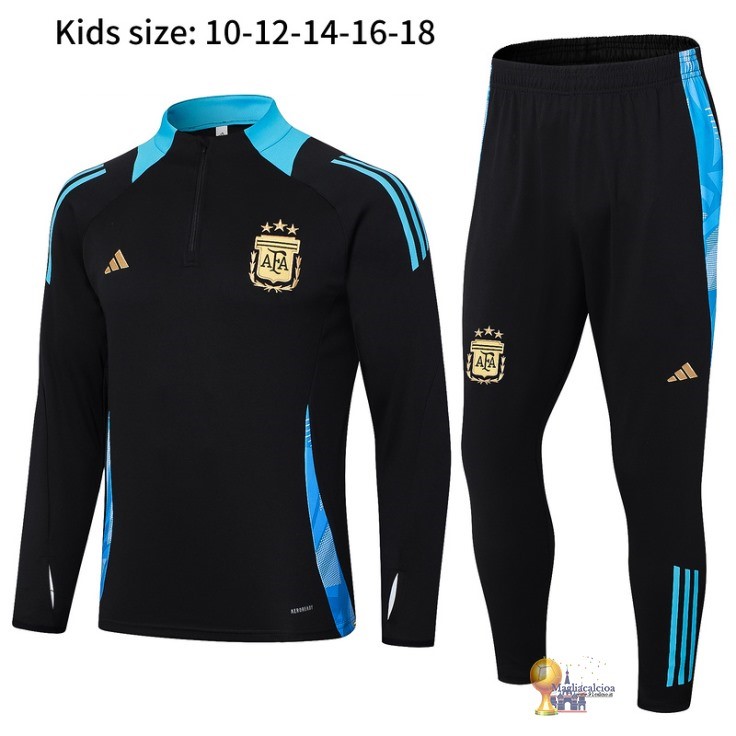 Set Completo Sudadera Formazione Bambino Argentina 2024 Nero Blu