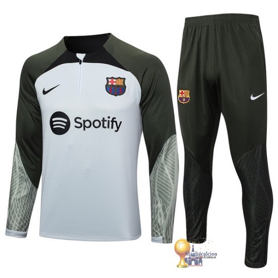 Set Completo Sudadera Formazione Bambino Barcelona 2023 2024 Verde Grigio