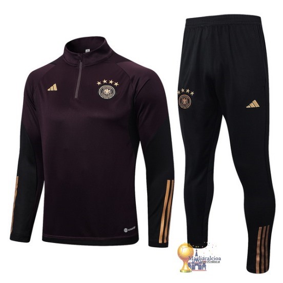 Set Completo Sudadera Formazione Bambino Germania 2022 Borgogna Nero