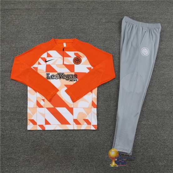 Set Completo Sudadera Formazione Bambino Inter Milán 2023 2024 Arancione Grigio