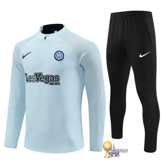 Set Completo Sudadera Formazione Bambino Inter Milán Jugadores 2023 2024 Blu Luce Nero