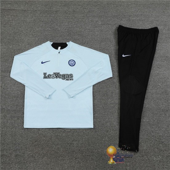 Set Completo Sudadera Formazione Bambino Inter Milán Jugadores 2023 2024 Blu Luce Nero