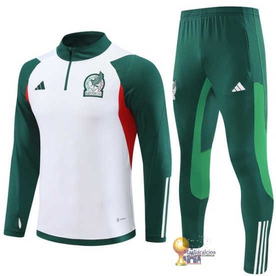 Set Completo Sudadera Formazione Bambino Messico 2023 Bianco Verde