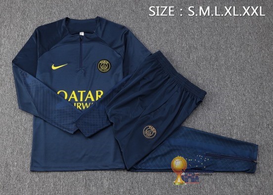 Set Completo Sudadera Formazione Bambino Paris Saint Germain 2023 2024 Blu Navy