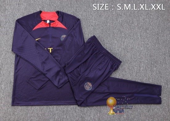 Set Completo Sudadera Formazione Bambino Paris Saint Germain 2023 2024 Purpureo II Rosso