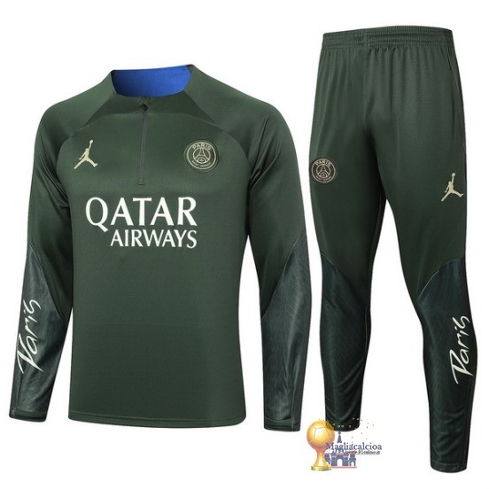 Set Completo Sudadera Formazione Bambino Paris Saint Germain 2023 2024 Verde