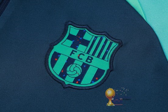 Set Completo Sudadera Formazione Barcelona 2023 2024 Blu Navy I Verde