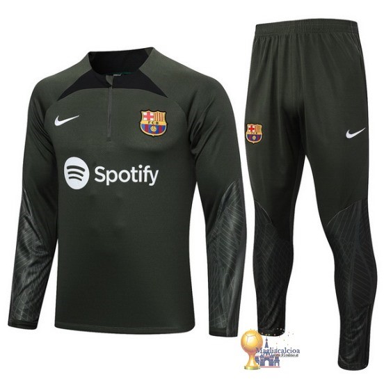 Set Completo Sudadera Formazione Barcelona 2023 2024 Verde Navy