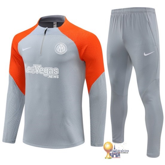 Set Completo Sudadera Formazione Inter Milán 2023 2024 Grigio Arancione