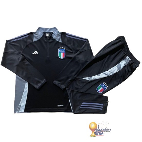 Set Completo Sudadera Formazione Italia 2024 Nero Grigio