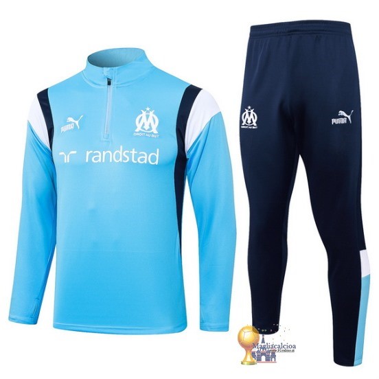 Set Completo Sudadera Formazione Marsella 2023 2024 Blu Luce Bianco