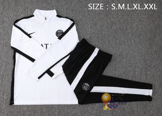 Set Completo Sudadera Formazione Paris Saint Germain 2023 2024 Bianco Nero