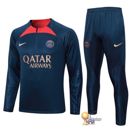Set Completo Sudadera Formazione Paris Saint Germain 2023 2024 Blu I Navy Rosso
