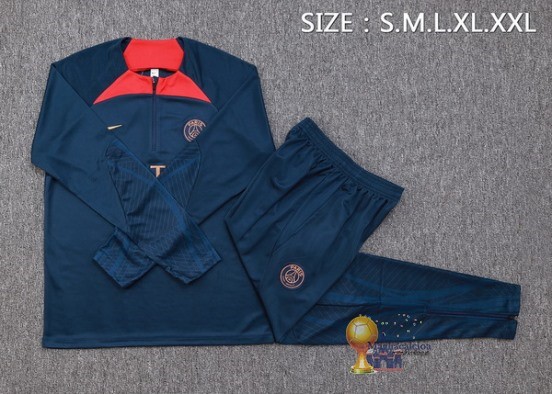 Set Completo Sudadera Formazione Paris Saint Germain 2023 2024 Blu I Navy Rosso